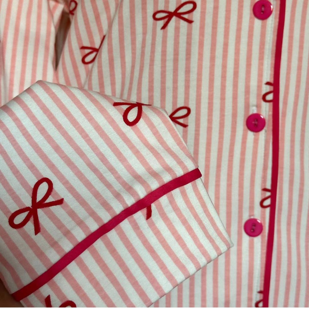 Blush Bow Lounge Pajama Set 🎀