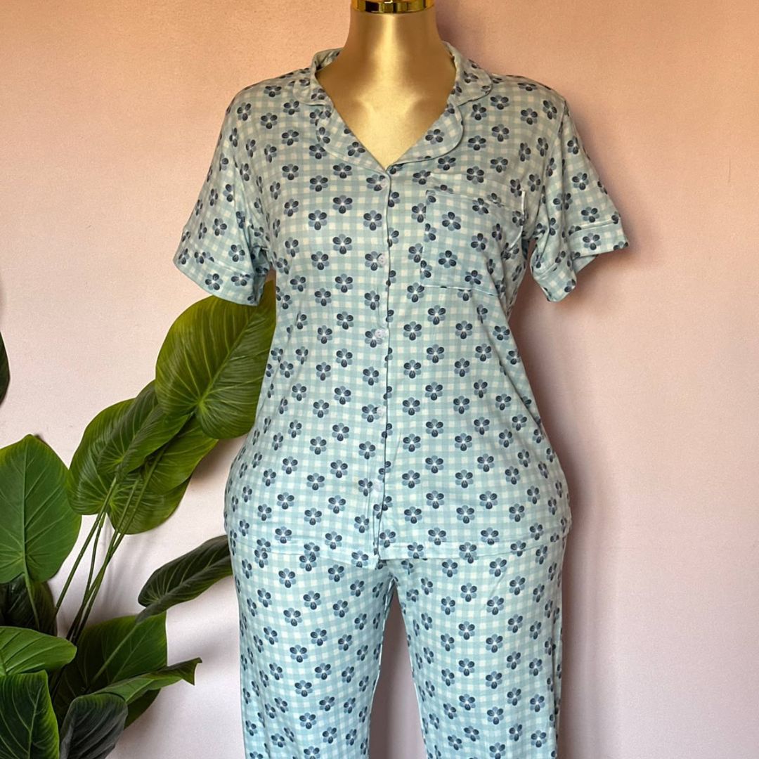 Blue Blossom Pajama Set 🩵