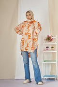 Sunset Graphic Oversized Shirt 🧡
