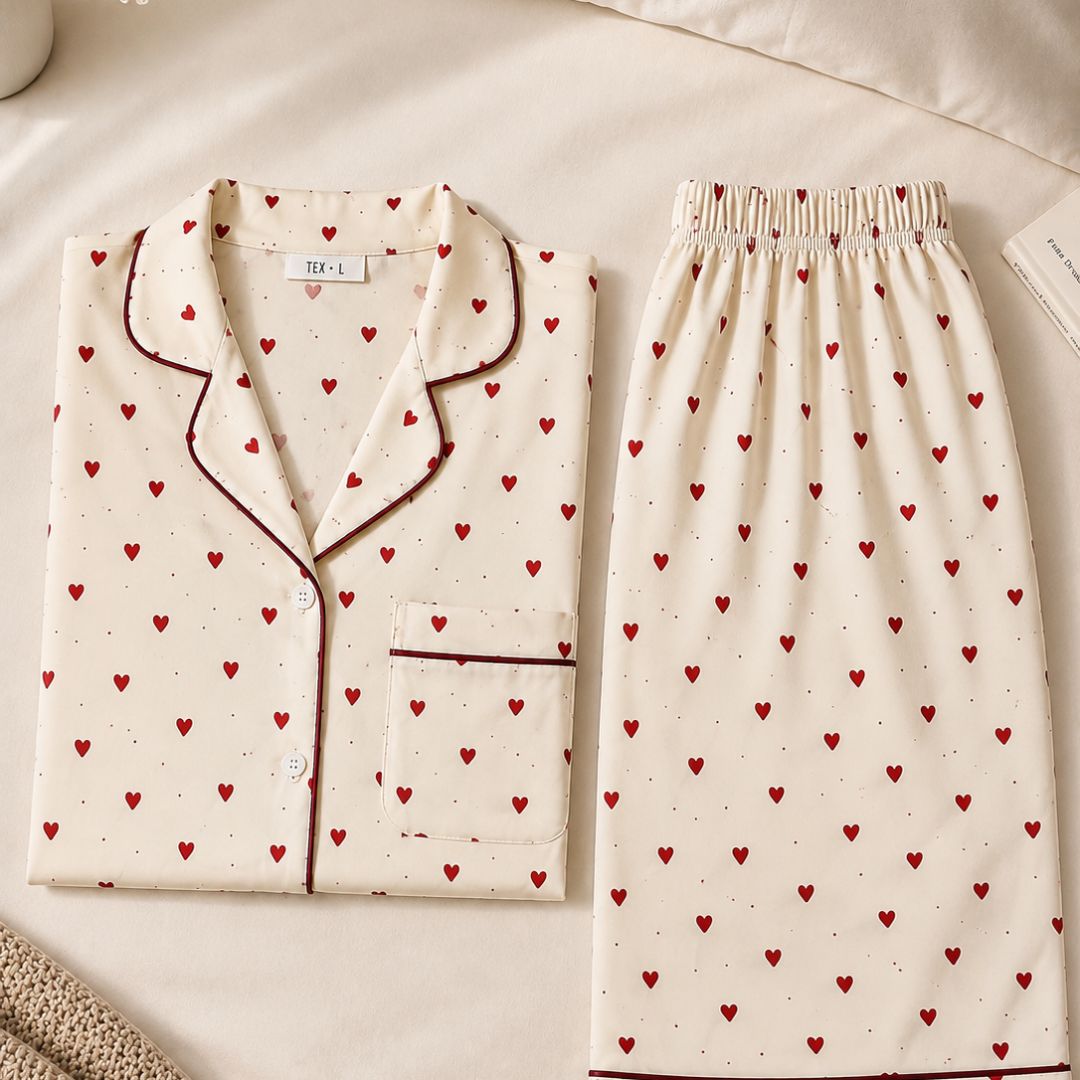 Scarlet Hearts Pajama  Set ❣️