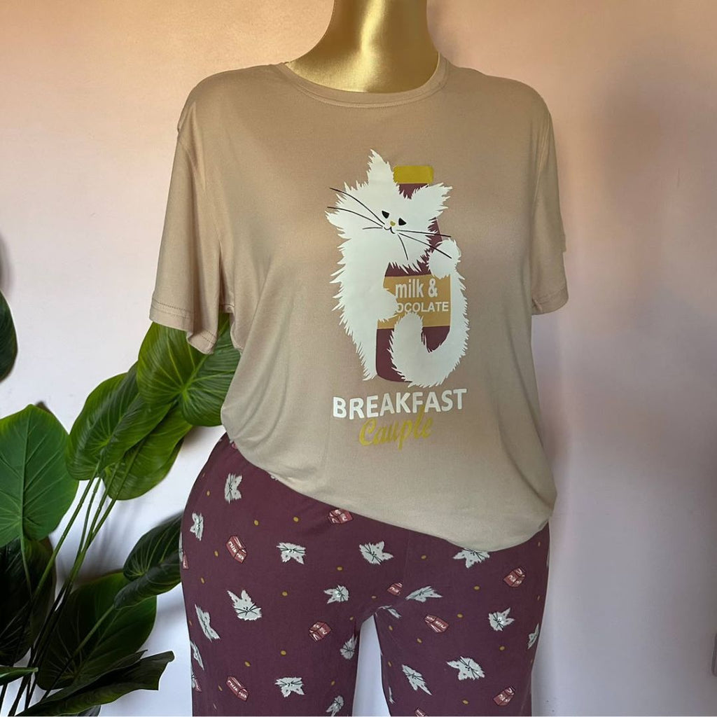 Morning Meow Pajama Set 🤍
