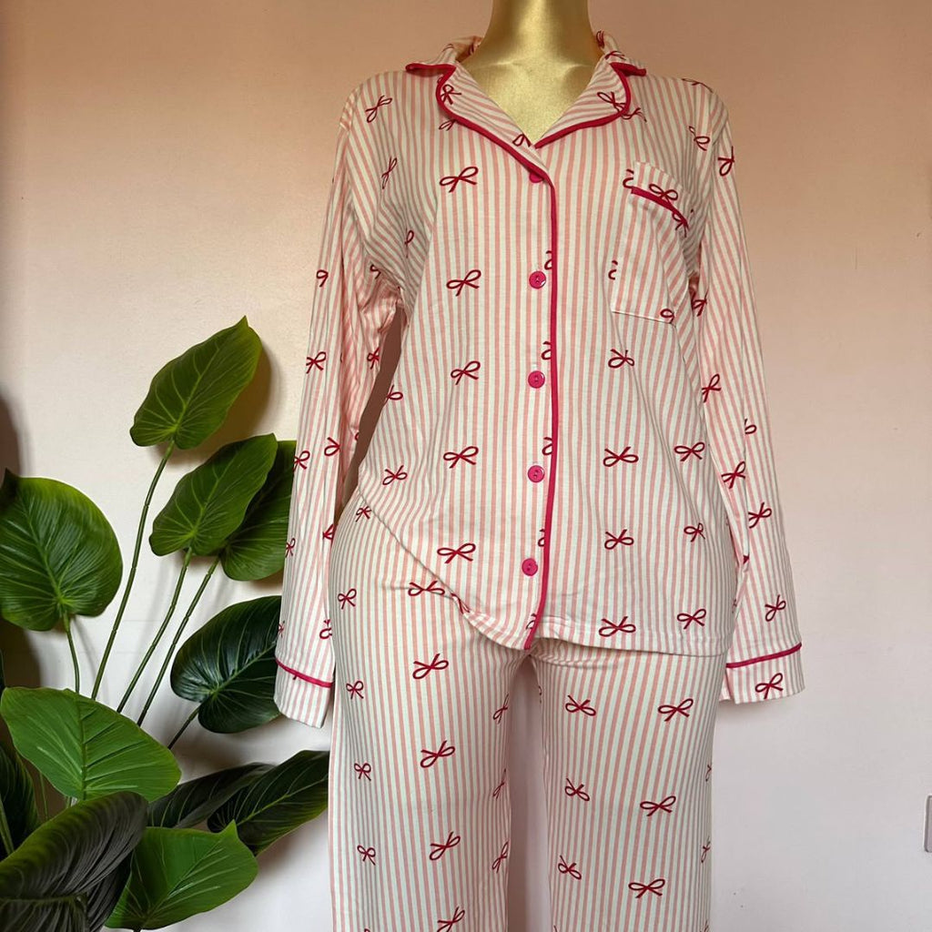 Blush Bow Lounge Pajama Set 🎀