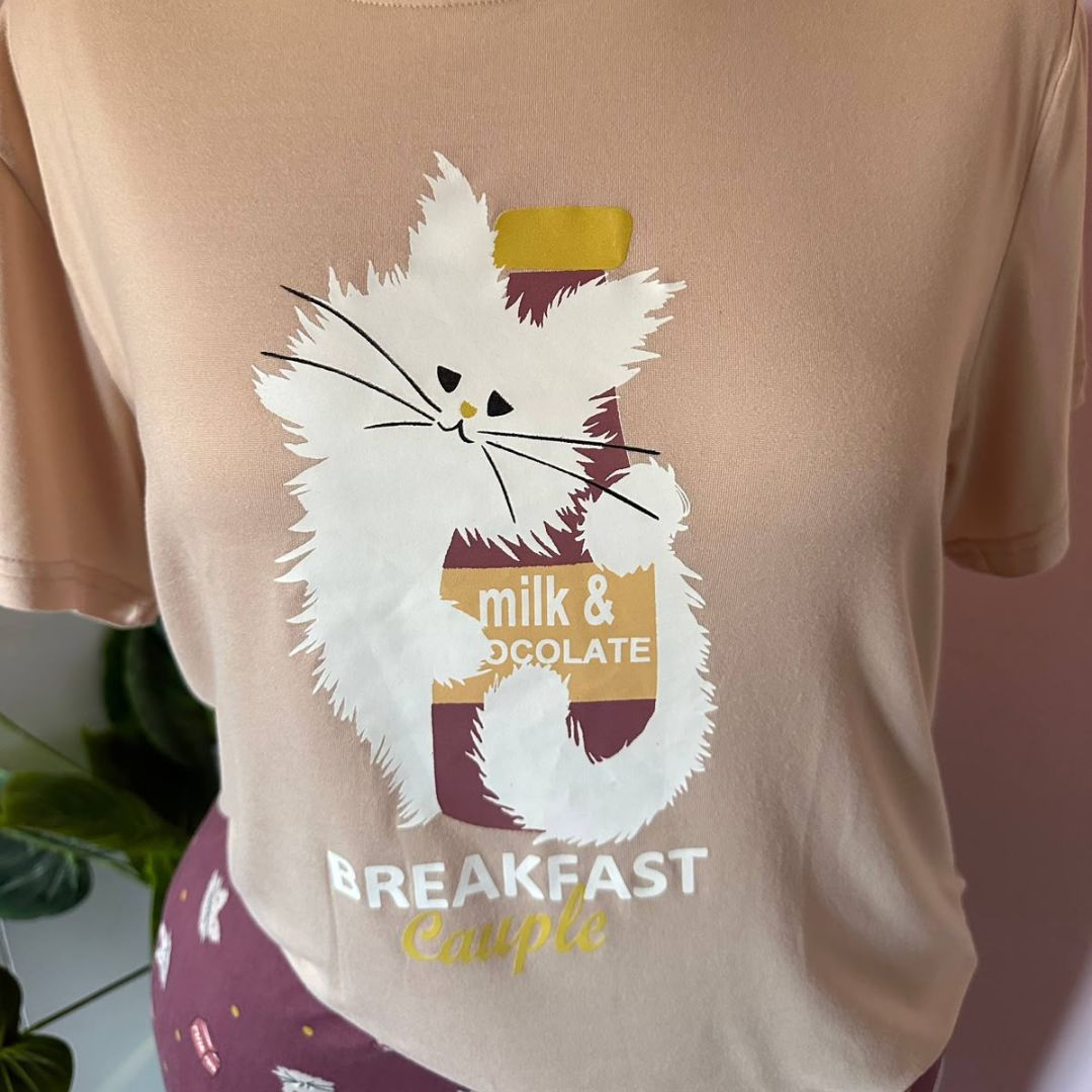 Morning Meow Pajama Set 🤍