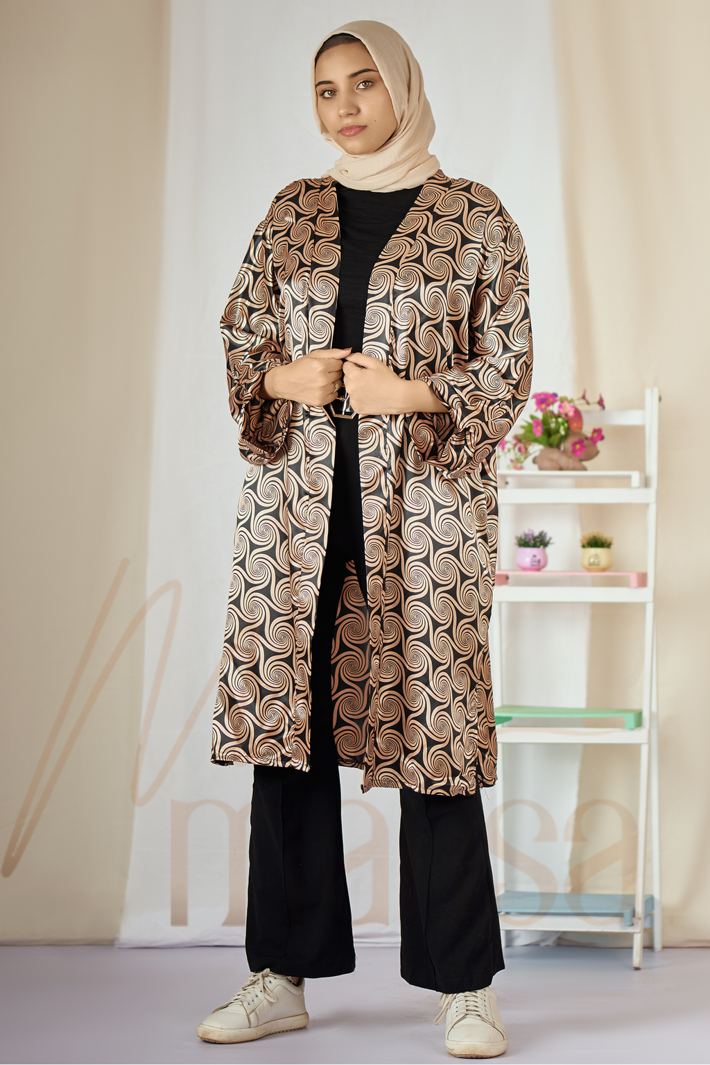 Mocha Swirl Satin Kimono 🤎