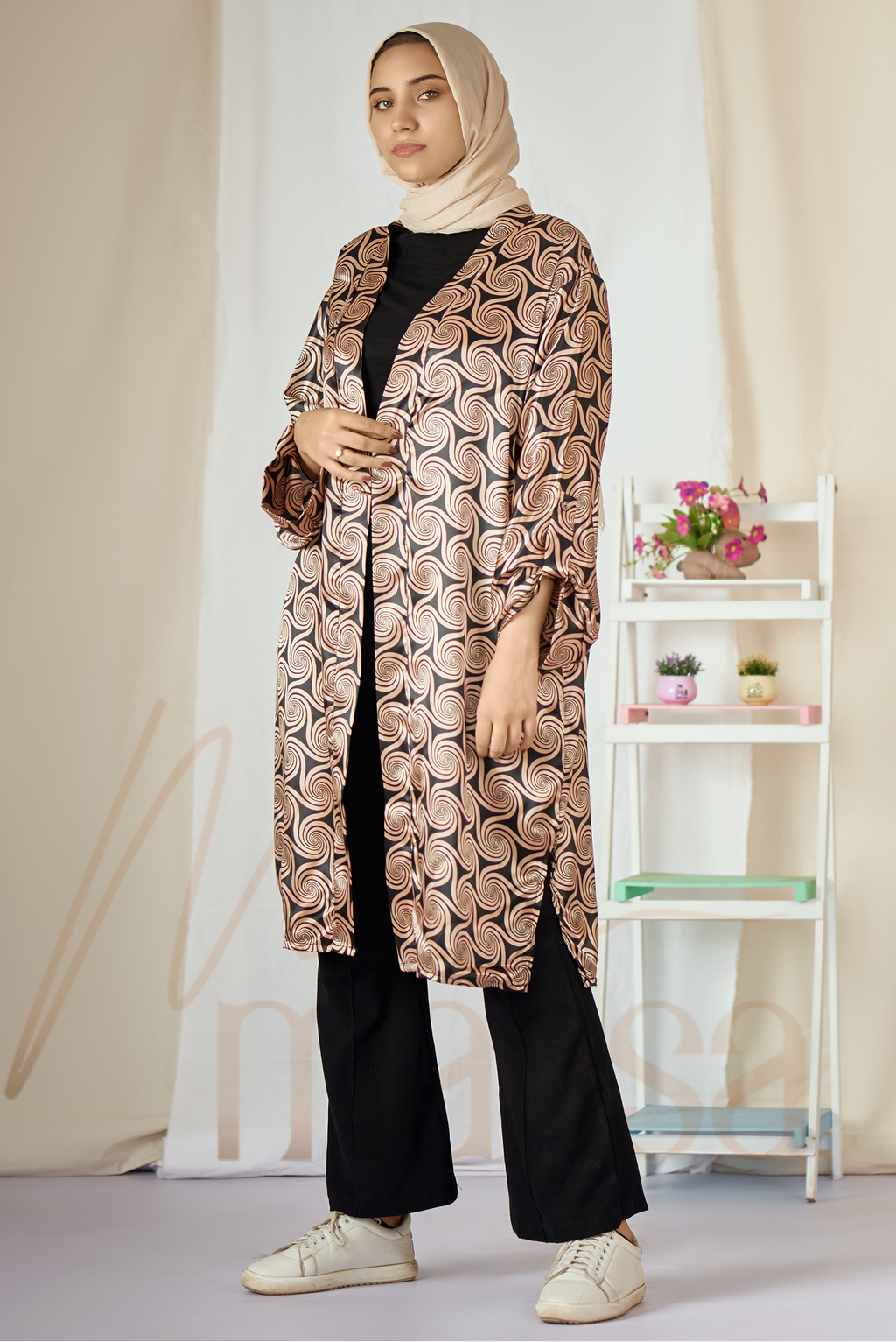 Mocha Swirl Satin Kimono 🤎