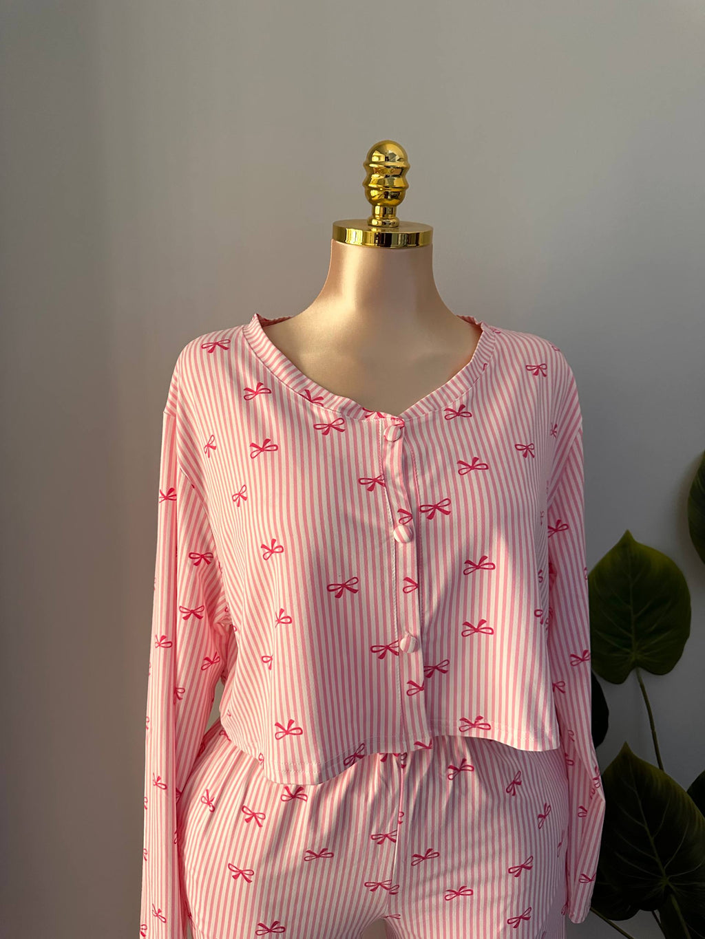 🎀 Rosy Bows 4-Piece Pajama Set
