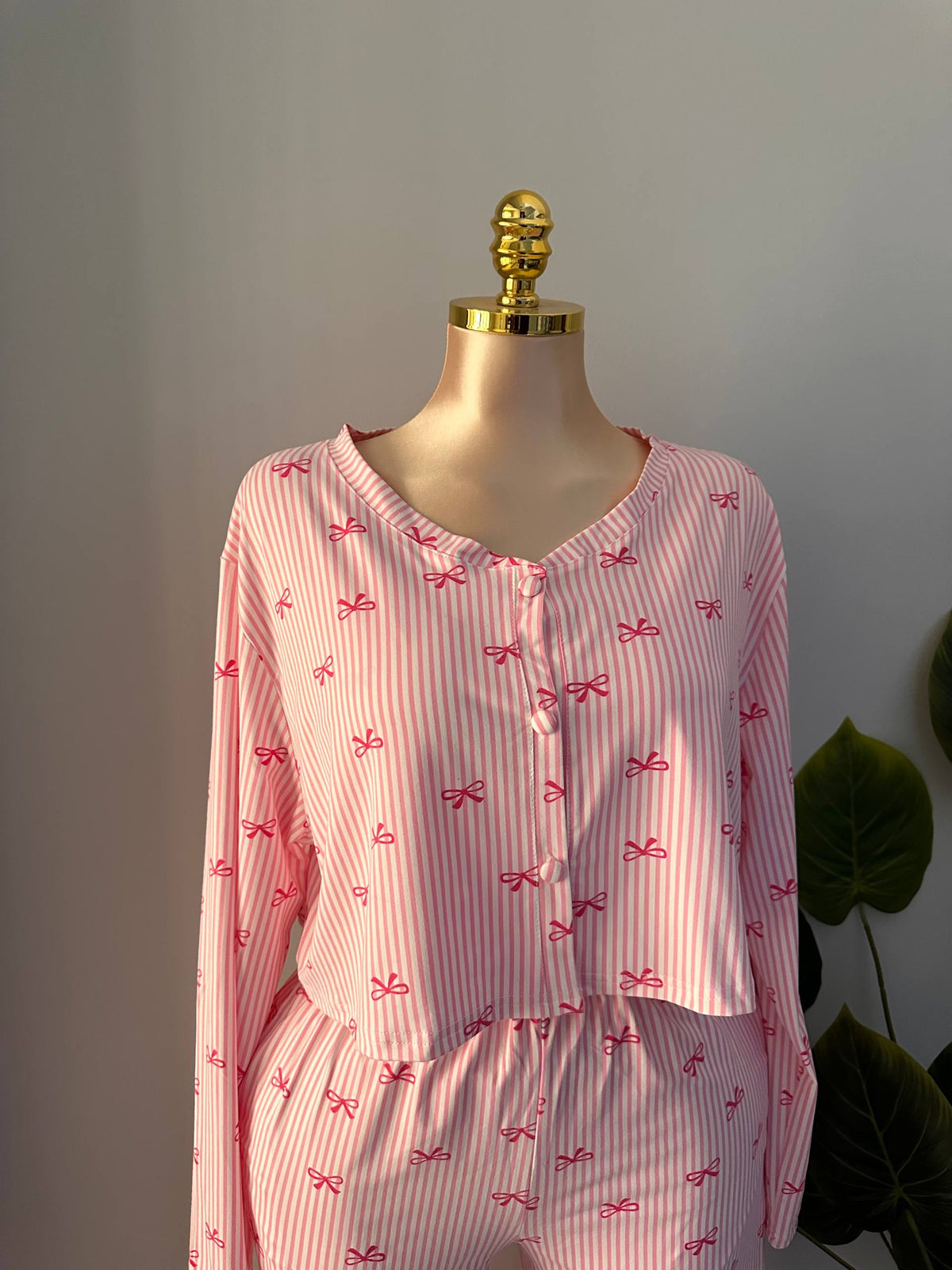 🎀 Rosy Bows 4-Piece Pajama Set