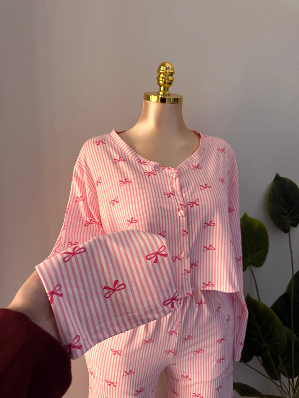 🎀 Rosy Bows 4-Piece Pajama Set