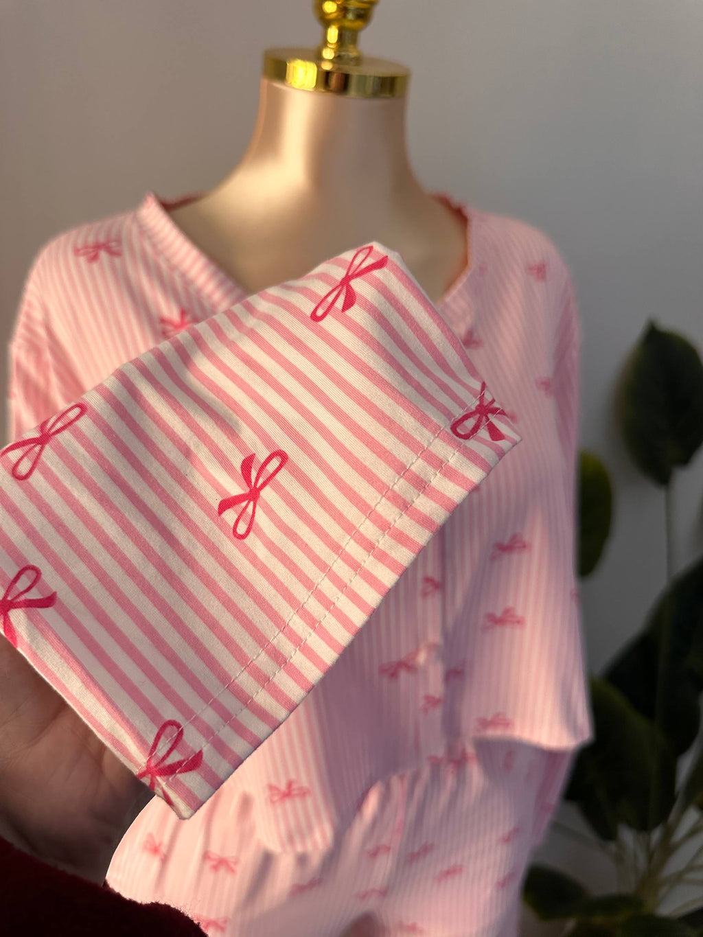🎀 Rosy Bows 4-Piece Pajama Set