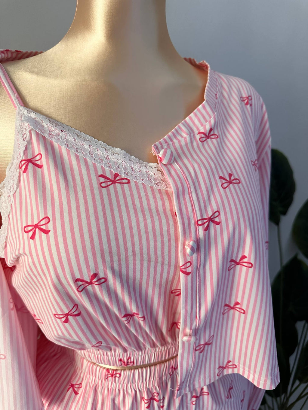 🎀 Rosy Bows 4-Piece Pajama Set