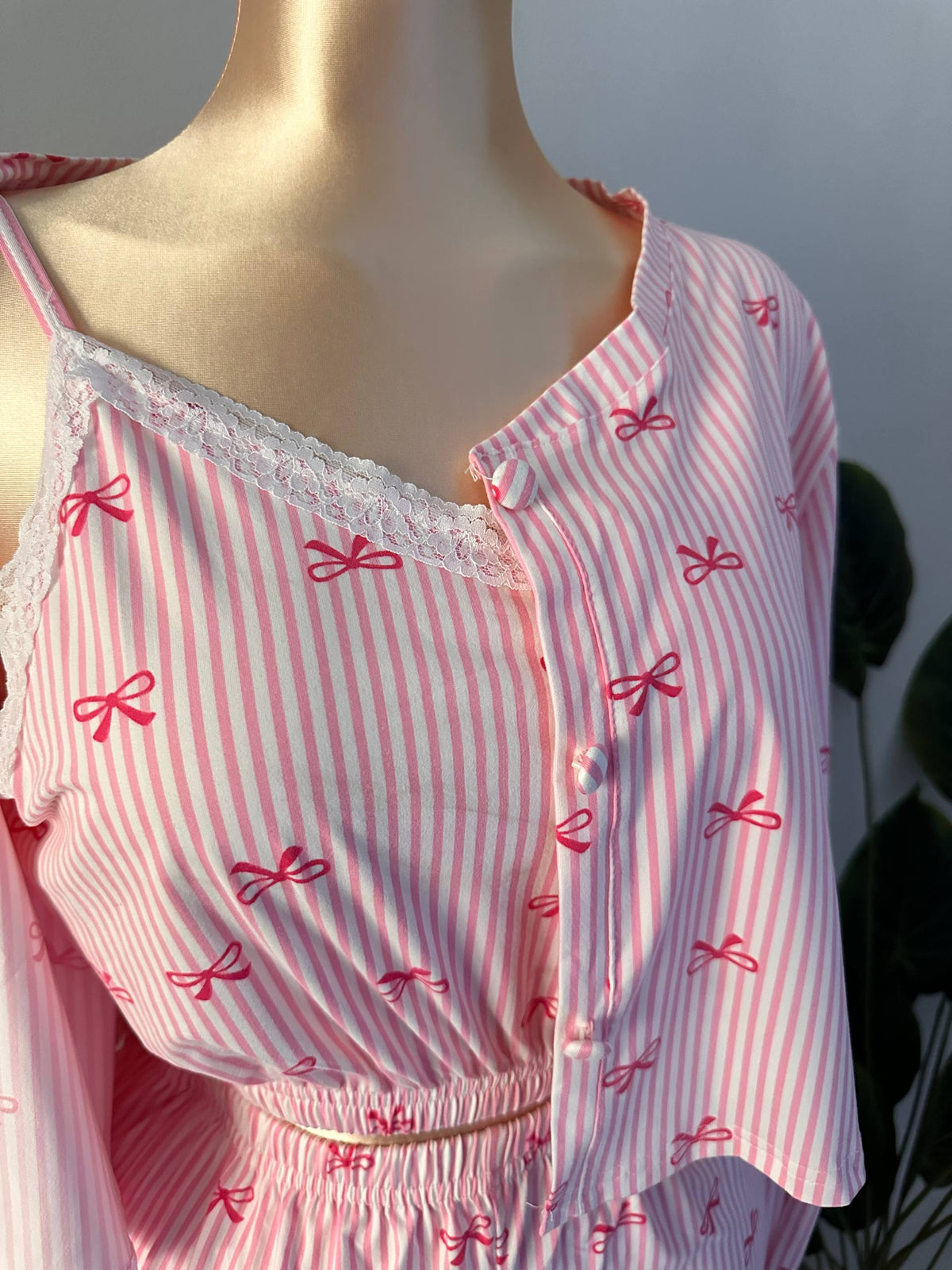 🎀 Rosy Bows 4-Piece Pajama Set