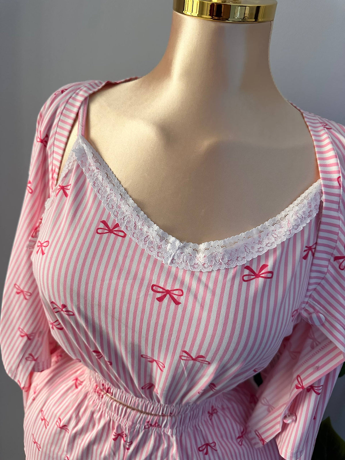🎀 Rosy Bows 4-Piece Pajama Set