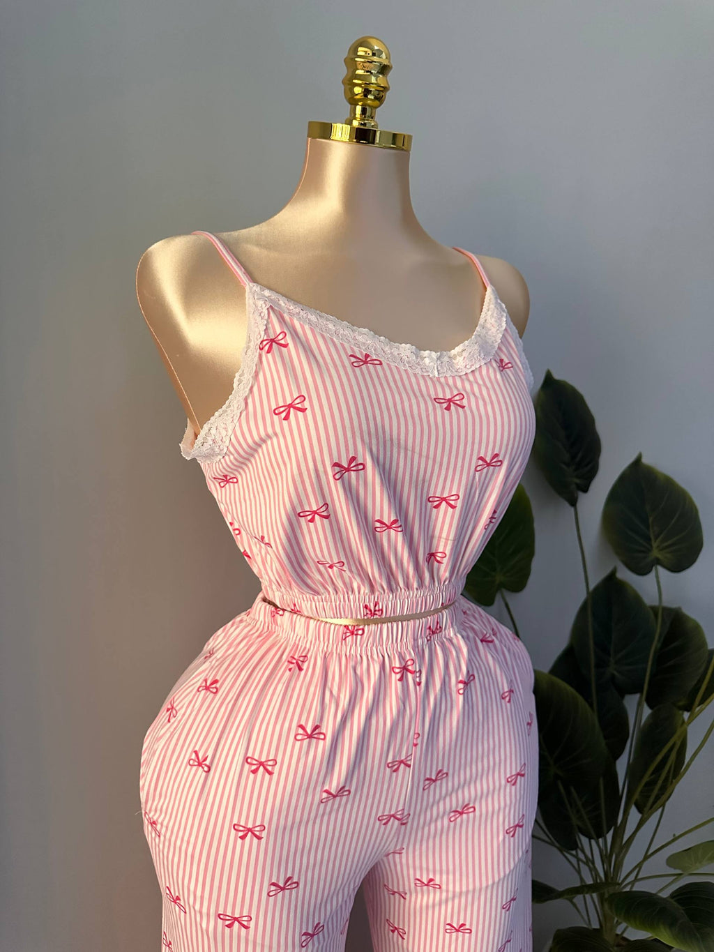 🎀 Rosy Bows 4-Piece Pajama Set