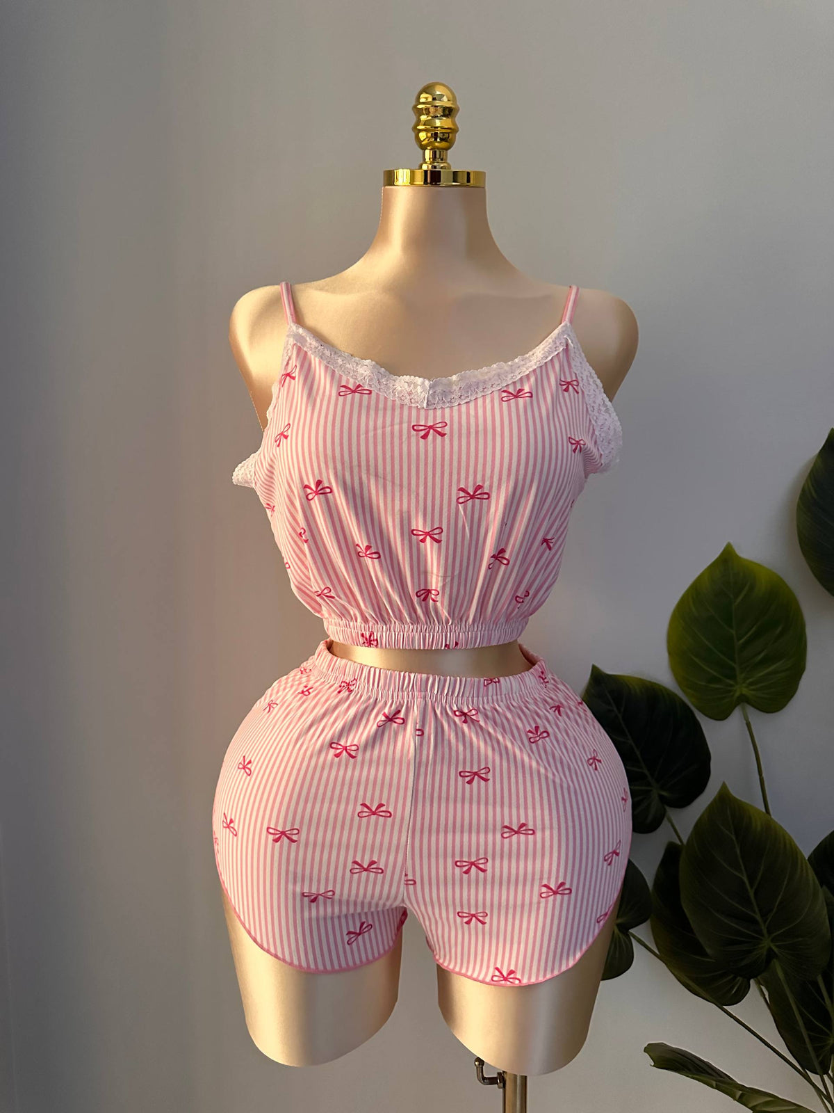 🎀 Rosy Bows 4-Piece Pajama Set