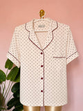 Burgundy dots pijama set